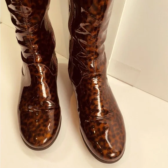 Cole Haan Brown Leopard Print Winter Boots - Picture 4 of 9